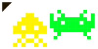 Space Invaders Yellow and Green