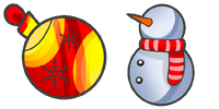 Christmas toy and a snowman