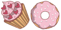 Muffin and donut