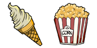 Ice cream and popcorn