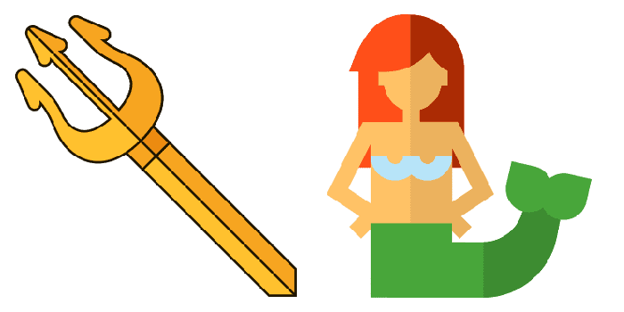 The Little Mermaid and trident