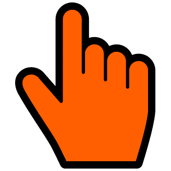 Orange hand cursor