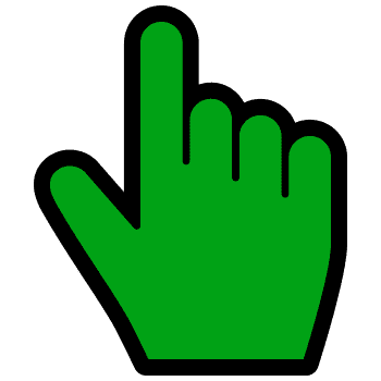 Green hand cursor