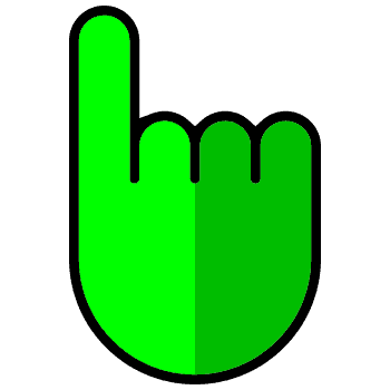 Green arrow hand cursor