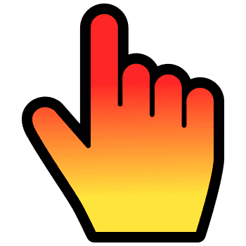 Orange gradient hand cursor