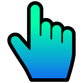 Turquoise gradient hand cursor