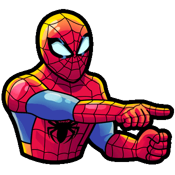 Spiderman pointing to Spiderman hand cursor